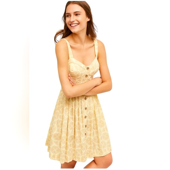 Anthropologie Maeve Cafe yellow midi dress size 2 - Picture 1 of 11